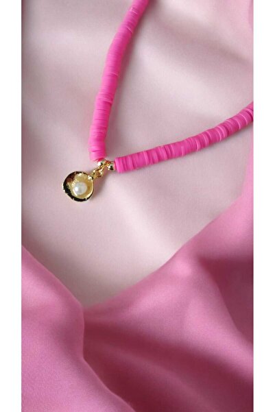 nasclaycollection قلادة فيمو مرصعة باللؤلؤ