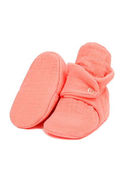 Ella Bonna Organic Cotton Muslin Baby Booties - Newborn Shoes, Dusty Rose