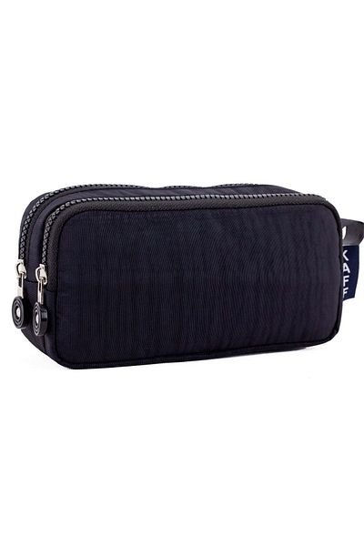 KAFF 01105 Crinkle Fabric Πλένεται Θήκη για στυλό με διπλή θήκη - Μαύρο