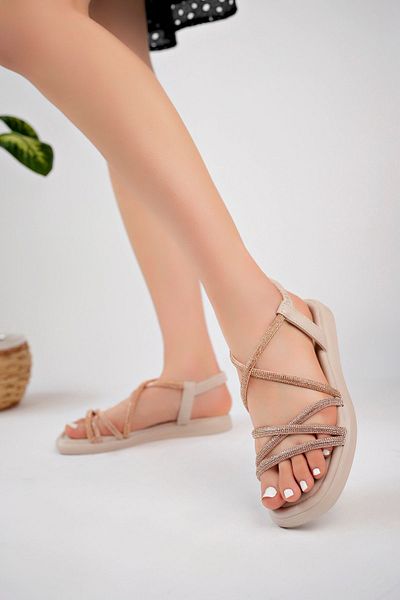 McDark BEIGE STONE Elastic Women's Sandals