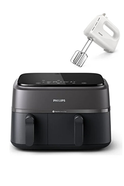 Philips Çift Hazneli Airfryer , 9L Toplam Kapasite, Rapid Air Teknolojisi (Philips Mikser HEDİYELİ)