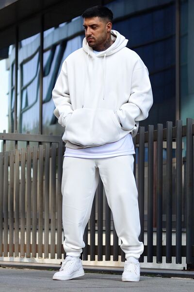 YAKAMEL Thick Hooded Oversize Men's Tracksuit Set