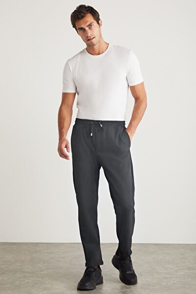 YAKAMEL Мъжки панталони от плат - с двойни плисета и колан с връзки