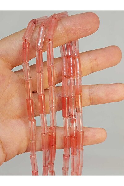 Yasamtohumu Kamen roze kvarca - dužina narukvice, cilindar kroj 4x12.5mm (pol...