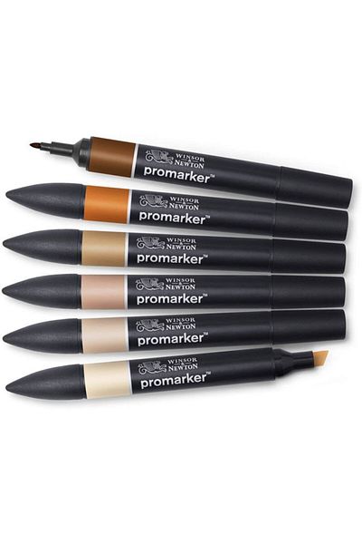 Winsor Newton Winsor & Newton Promarker Skin Tones 2 Skin Tones Set (6 Colors)