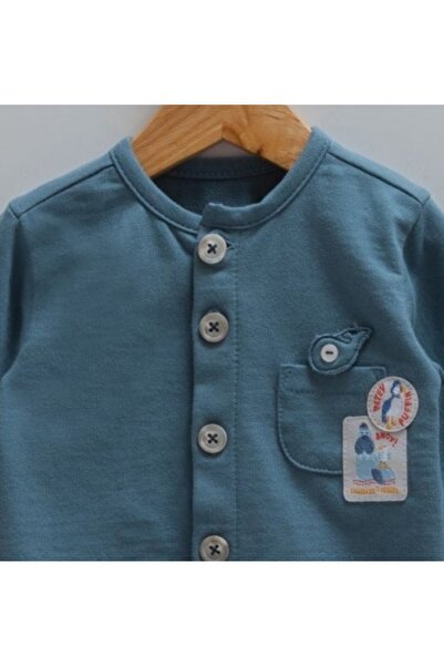 Caramell Baby Jumpsuit 100% Cotton (1-3, 3-6 Months with Booties, 6-9 Months, 9-12 Months Without Booties) Buttoned Pocket Detail