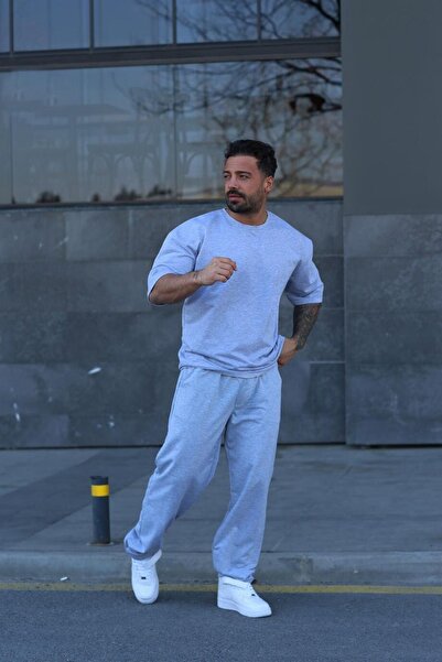 OKULCUBABA Muški unisex komplet pidžama s opuštenim strukom - elastični set