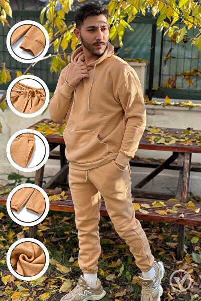 CMZ COLLECTİON قصة فضفاضة طقم رياضي من خيوط VİZON