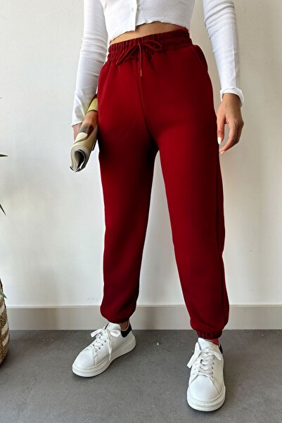 YAKAMEL Γυναικεία - Φούτερ παντελόνι Jogger με 3 κλωστές και λάστιχο στα τελε...