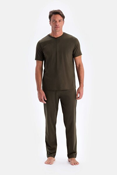 YAKAMEL Ανδρικό σετ πιτζάμες Relax με κοντά μανίκια