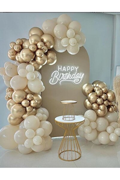 Çemrek Süs Parti مجموعة سلسلة بالونات من الكروم والذهب الأبيض الرجعية مكونة م...
