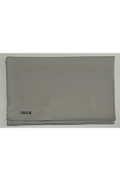 Aker Light Gray Plain Cotton Cotton Shawl - 1030900 -971