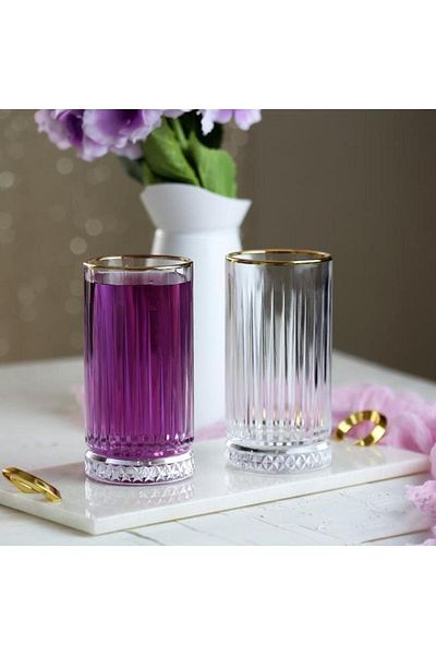 Paşabahçe Elysia Gold 520015   - 6-Piece Soft Drink Cup, 450 Cc