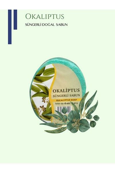Karşı Köyden Eucalyptus Extract Natural Sponge Soap, Natural Sponge Soap