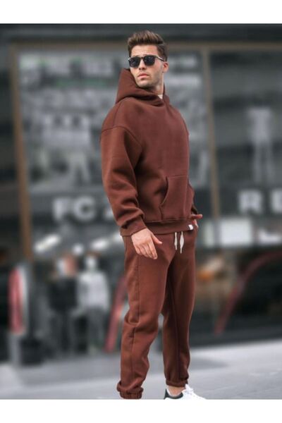 YAKAMEL Ανδρικό Σετ Φόρμας Jogger - 3 Νήματα