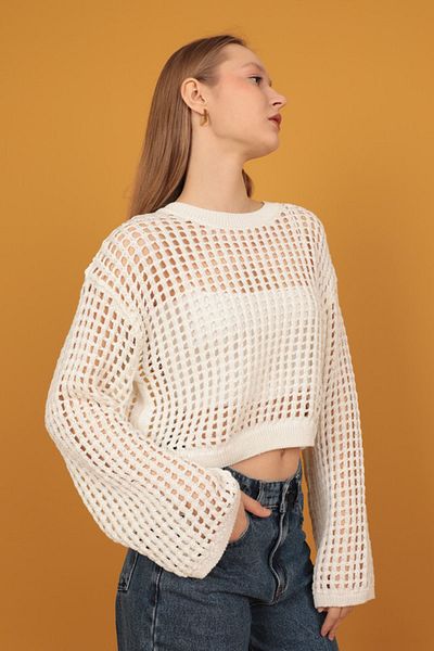 vuvutasarım Νέα σεζόν Acur Crew Neck Knitwear Fabric Crop Μπλούζα 24SD2303