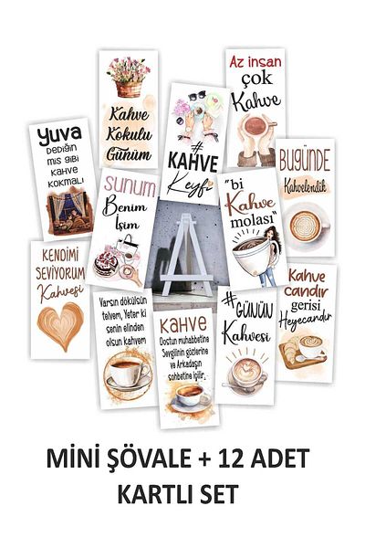 fırsatlar diyarı Coffee Motto White Mini Stand Πλαστικό καβαλέτο - Παρουσίαση 12 καρτών