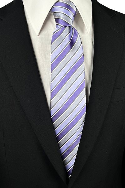1001 Kravat Lilac Striped 8 cm Wide Tie
