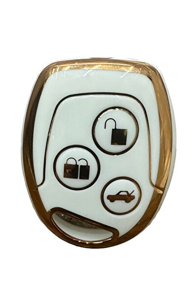 EBG İSTANBUL Culoare Aur Alb - Husa Nano Cheie Ford Fiesta Mondeo Focus Transit Fusion 3 Butoane