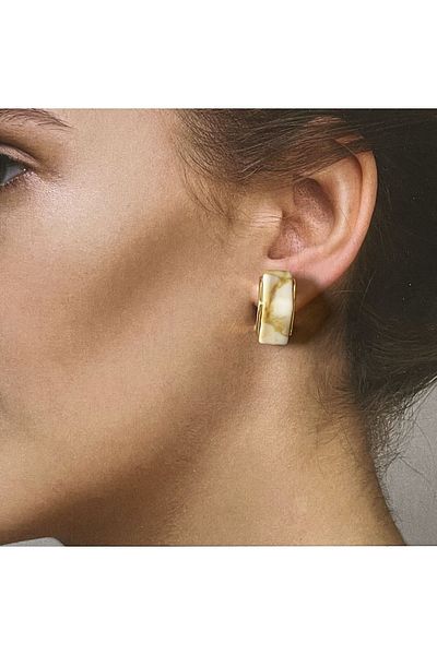 Rupen Kraft Vintage Model Bone Earrings Half Hoop Earrings C Earrings Mica Earrings