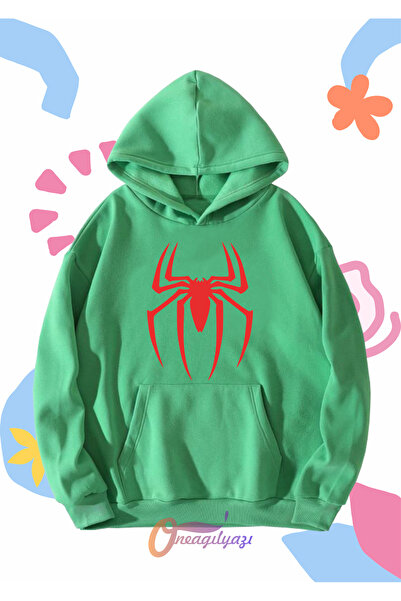 oneagılyazı Unisex dečija majica sa kapuljačom - Spider-Man logo