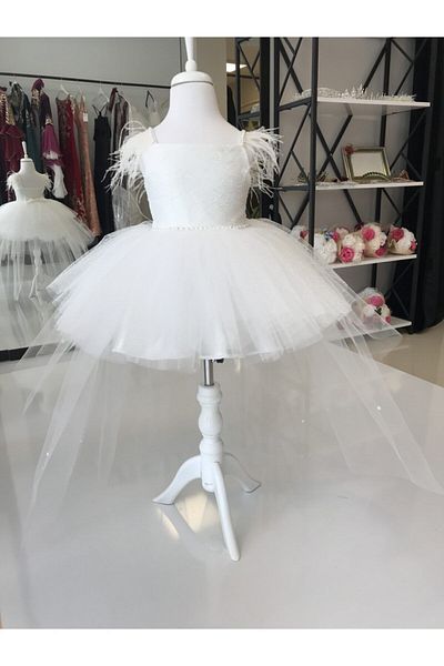 Black&White Tutu Παιδικό Φόρεμα Στρουθοκαμήλου Μίνι Φόρεμα με ουρά στην πλάτη