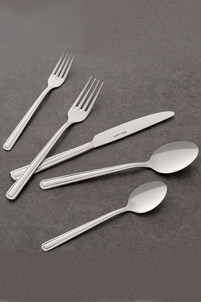 Hisar Imbat 6 Piece Steel Spoon Knife Set - 36 Piece Personalized Fork