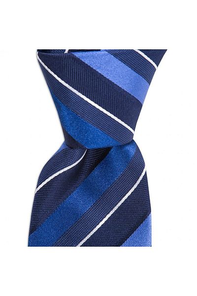 1001 Kravat Midnight Blue Striped 7.5 cm Wide Silk Tie