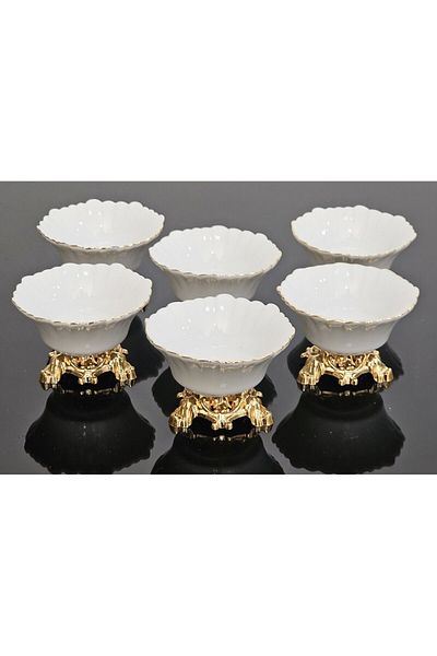 atabey home حذاء صغير من البورسلين مع أقدام مصبوبة، 6 قطع من الذهب الحقيقي (اقرأ الوصف)