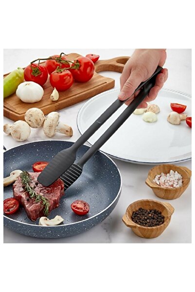 Myend 220 Degree Resistant Silicone Barbecue Tongs - Serving and Grilling Non-Slip