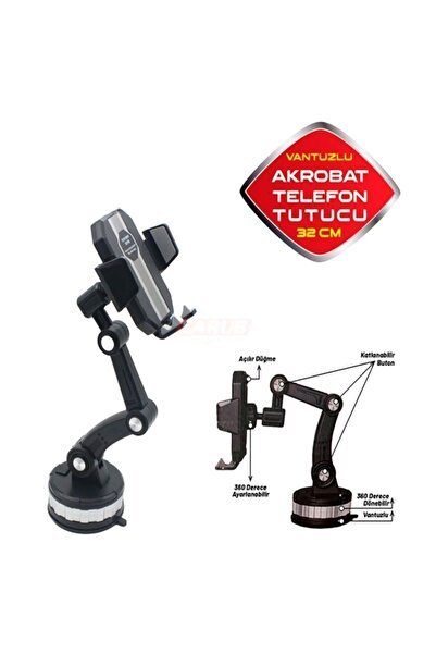 Carub Vantuslu Akrobat Telefon Tutucu Kalın Vantuslu 360 Derece