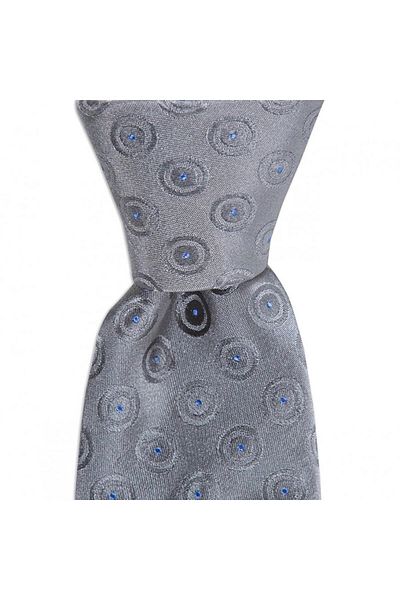 1001 Kravat Light Gray Patterned 7 cm Wide Silk Tie