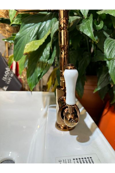 İSAOĞLU YAPI Vintage Design Bronze Kitchen Faucet - Sink Armature Copper Zen Design