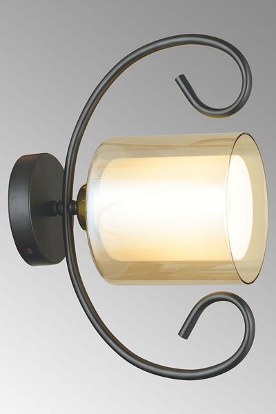 SONSUZ AYDINLATMA&AVİZE Black Violet Double Glass Upward Facing Modern Sconce