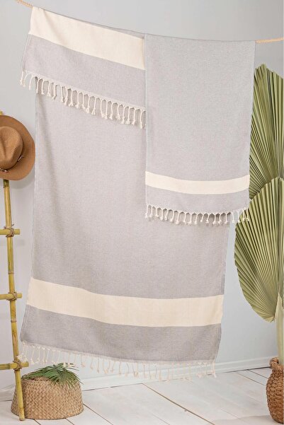 Peshtemalsan %100 Pamuk Elmas Peştemal 2’li Set, Püsküllü, Banyo Havlusu, Pla...