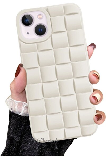 m.tk moveteck İphone 13 Kılıf Baklava Desenli Yeni Modo Parlak Yumuşak Renkli Puf Silikon Kamera Çıkıntılı Koruma