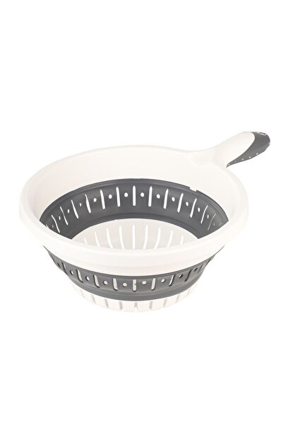 Evisimo مصفاة بمقبض أبيض قابلة للطي، أدوات مطبخ عملية وخفيفة الوزن