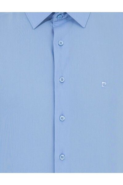 Pierre Cardin Μπλε μακρυμάνικο πουκάμισο με λεπτή εφαρμογή