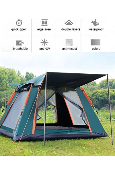 Magic Water 4 Kişilik Tam Otamatik Tenteli Kamp Çadırı Portatif Anti-uv Su Ge...