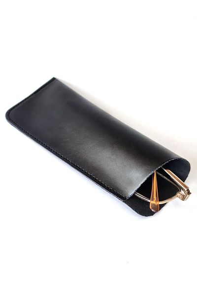 LOOKUP NEW Black Stitched Anti-Scratch and Anti-Break Glasses Container - Box with Pocket