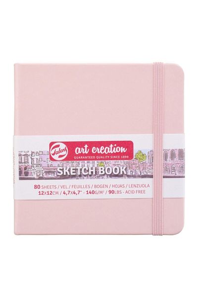 Talens Pastel Pink Sketchbook Hard Cover Sketch Drawing Notebook 12x12 cm 140 gr 80 Yp