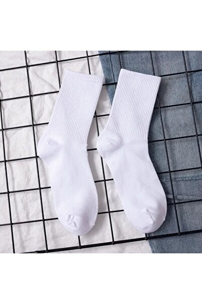 Önder 4 Ζεύγη Unisex Απλές Λευκές+Μαύρες Κάλτσες College