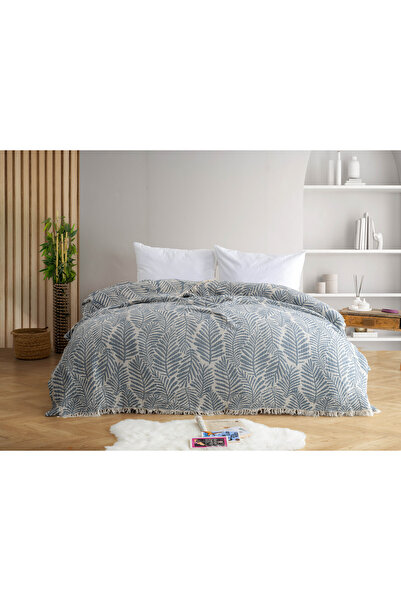 Peshtemalsan 4 Kat Müslin Yatak Örtüsü Pike, %100 Pamuk, Yumuşak Doku, Lotus ...