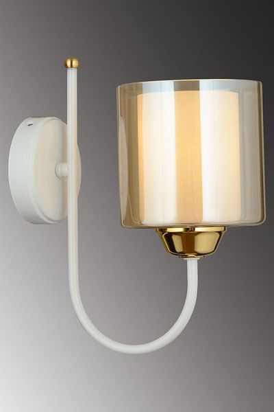 SONSUZ AYDINLATMA&AVİZE White UFO Double Glass Upward Facing Modern Sconce