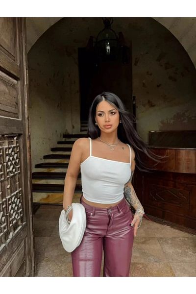 HASREYA Basic Crop with Straps - Created for a White Undershirt Fur Garment