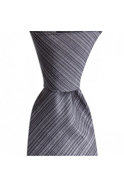 1001 Kravat Gray Patterned 8 cm Wide Silk Tie