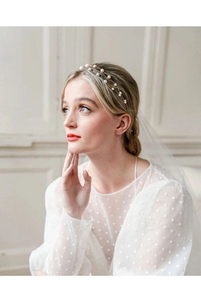 Yumak Dekor Grup Bridal Crown with Pearls Elegant Stylish Polite Wedding Henna Engagement Crown Hair Accessory
