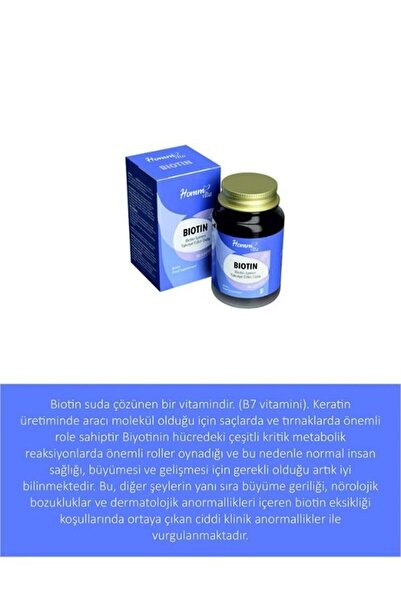 Evlium HOMM VITA BİOTİN İÇEREN TAKVİYE EDİCİ GIDA 30 KAPSÜL