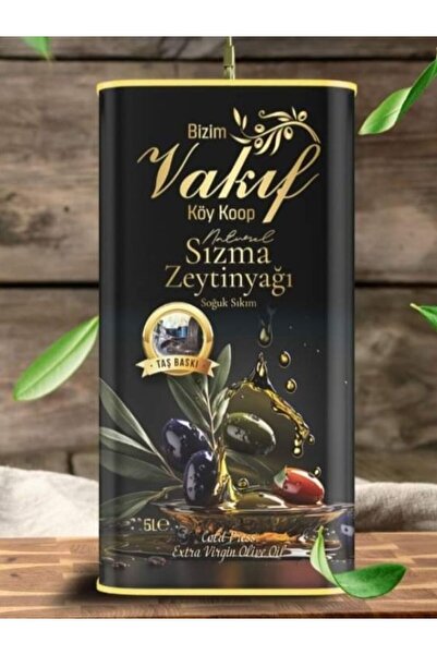 bizim vakıf köy koop Geleneksel Taş Baskı Naturel Sızma Zeytinyağı 5 Lt | Soğ...