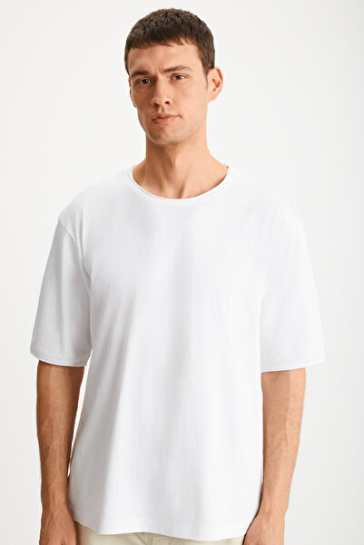 GRIMELANGE Ανδρικό λευκό μπλουζάκι DAVINSONO